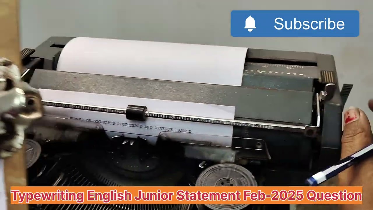 HOW TO TYPE ENGLISH JUNIOR FEB-2025 EXAM  STATEMENT IN TYPE MECHINE
