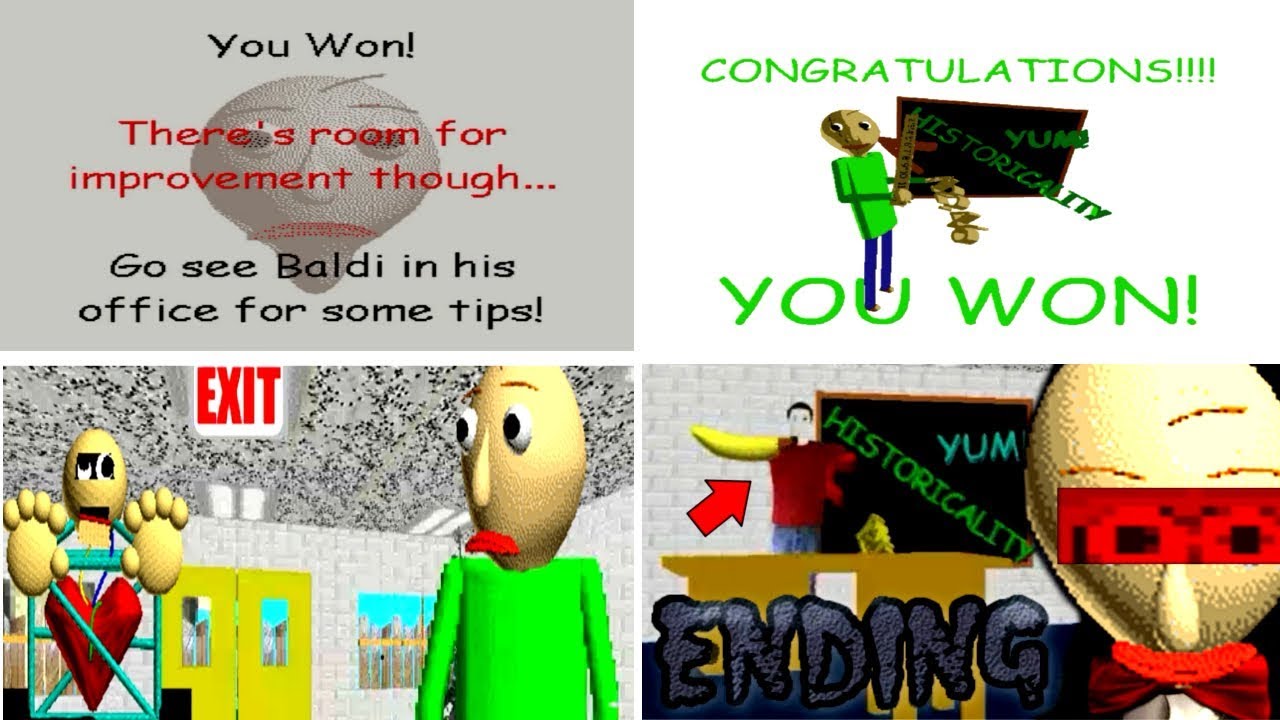 ALL ENDINGS Baldi's Basics in Education and Learning v1.3.1