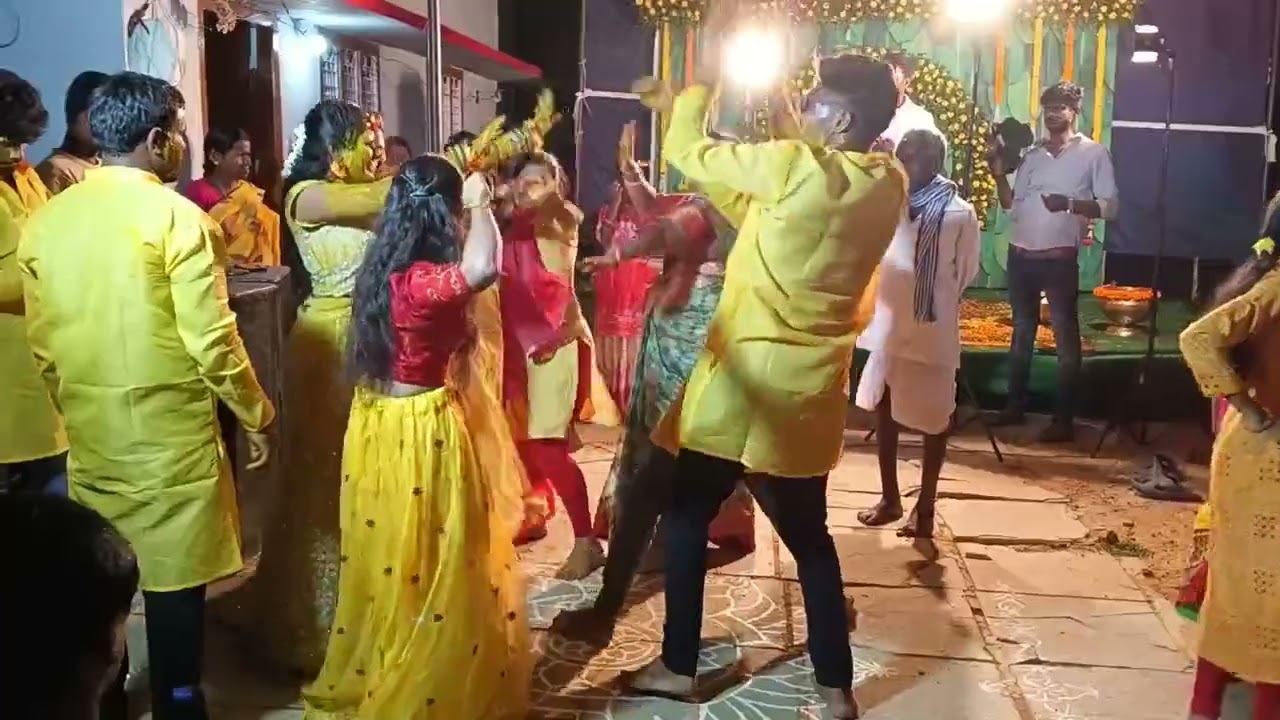 Enjoying haldi in sister marriage