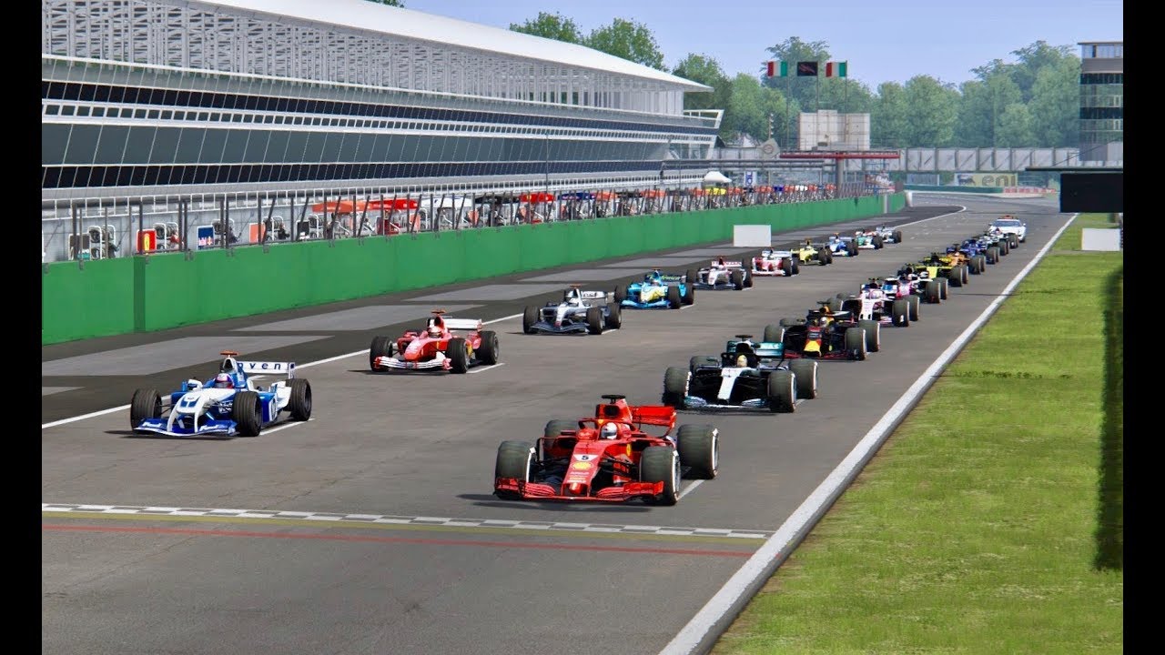 All F1 2018 Cars vs All F1 2004 Cars - Monza