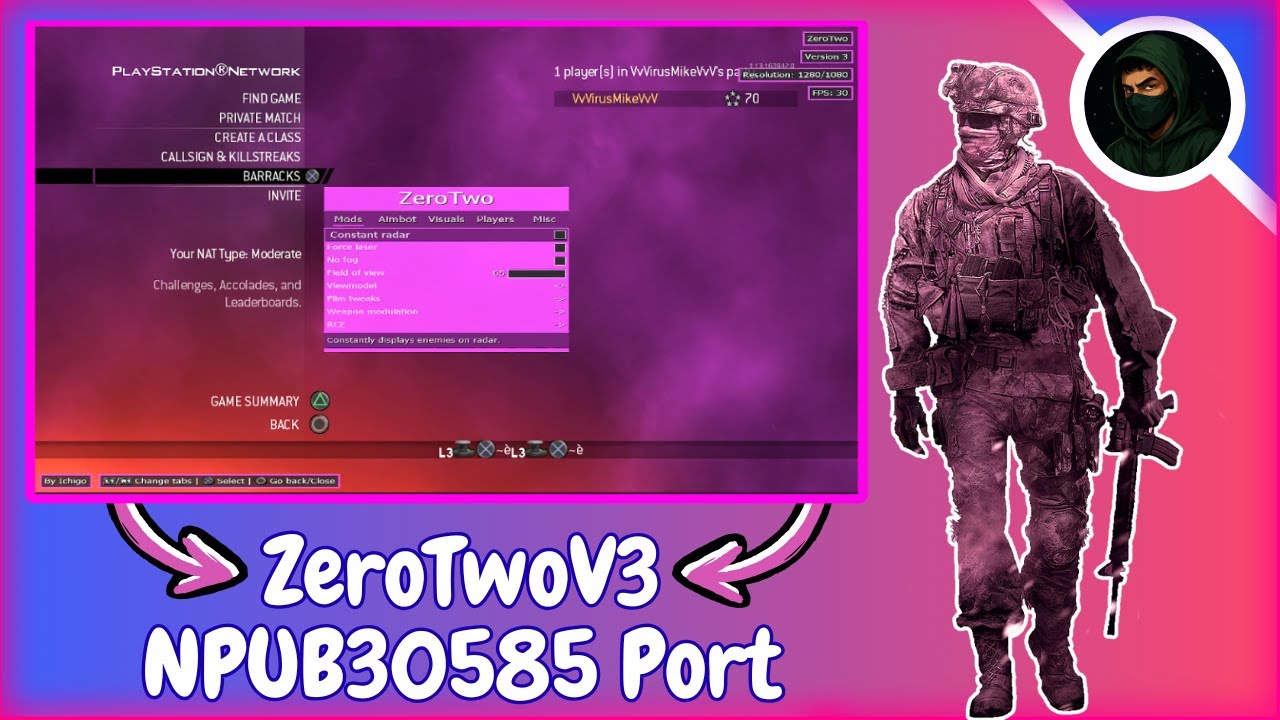 How To Get ZeroTwo v3 Sprx Menu On MW2 Without PC/USB!