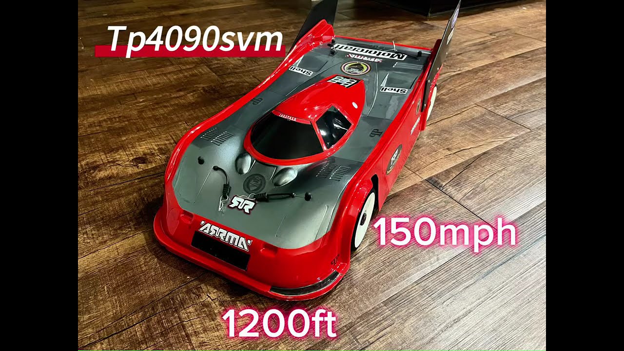 Limitless GT Tp4090svm  150mph 1200ft #speedrun #arrma #rccars 