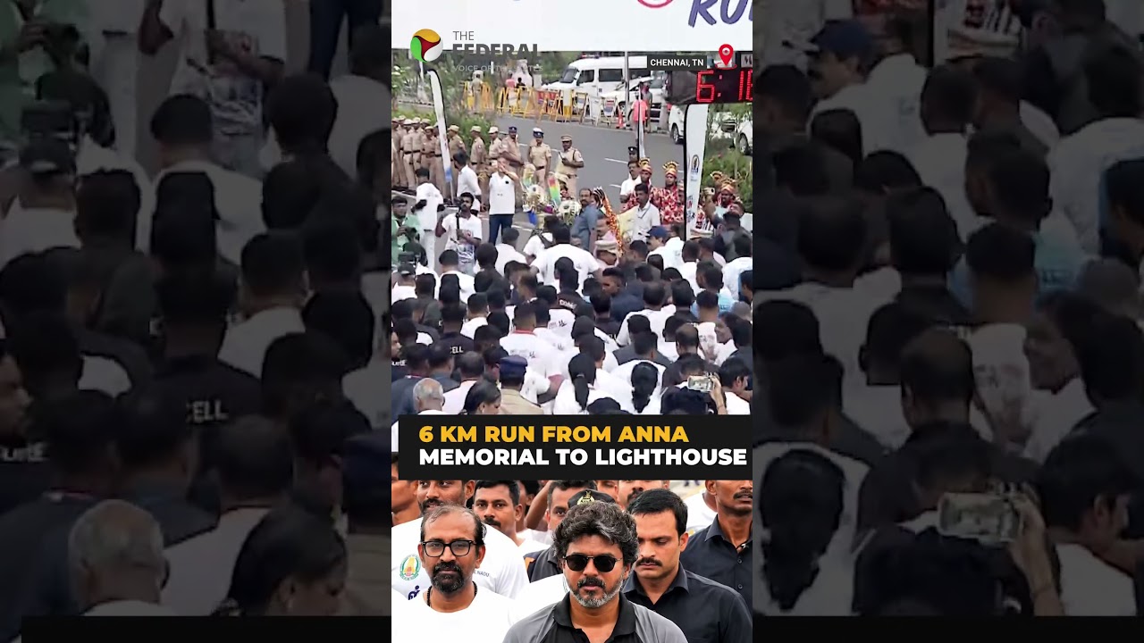 TN CM Vijay runs with public in anti drug awareness campaign