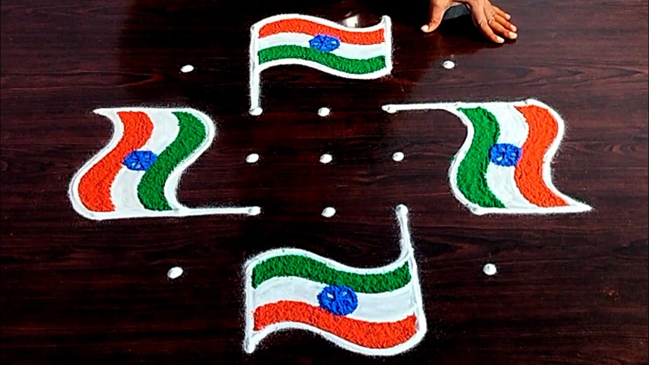 Independence day special Rangolis 🌷 August 15th Rangolis 🌷 Independence day Muggulu 🌷 Sravana masam 