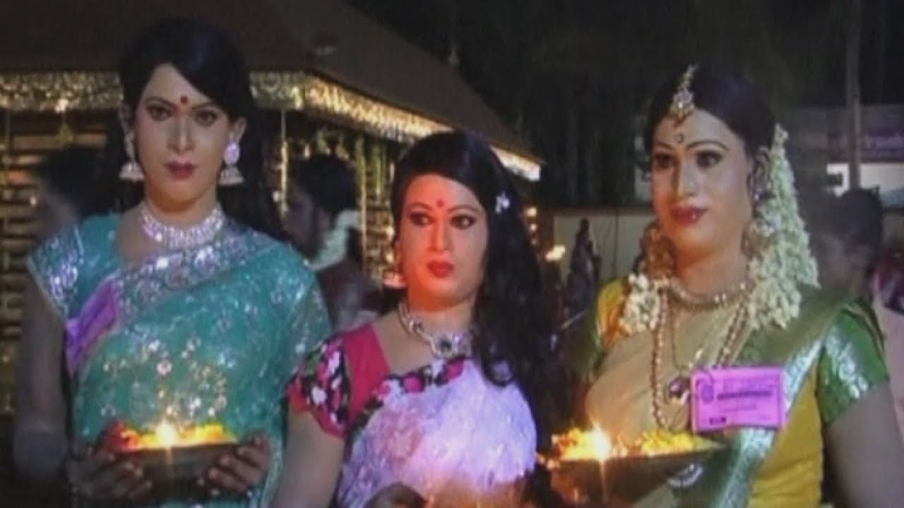Hindu temple festival: Thousands of men cross-dress as part of Hindu temple festival in India