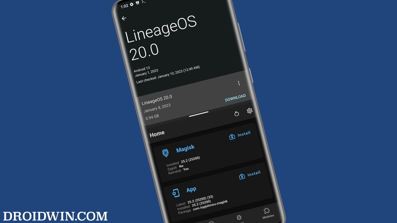 Root LineageOS 20 Android 13 через Magisk
