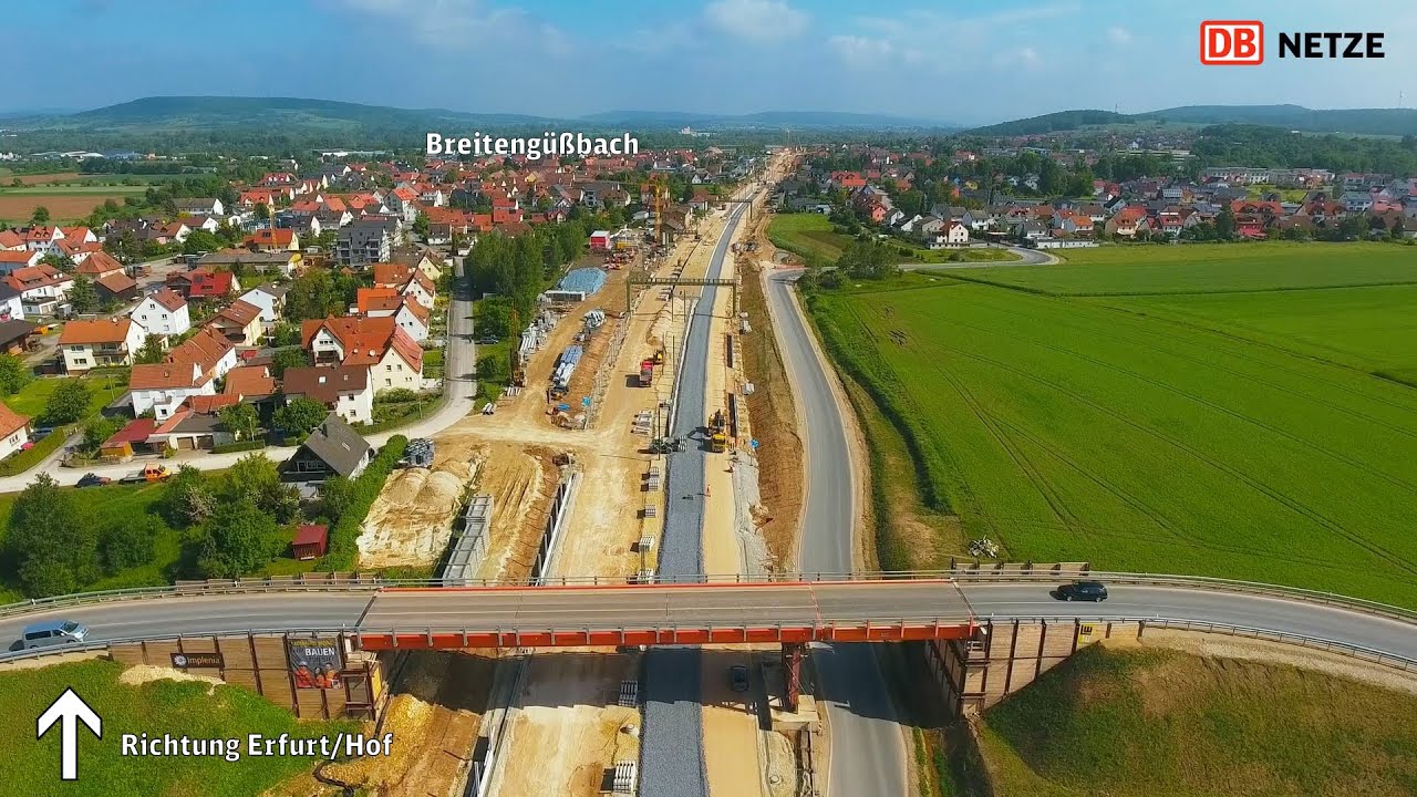 4-gleisiger Ausbau Hallstadt–Ebensfeld: Überflug Breitengüßbach–Tunnel Eierberge am 26.05.2016