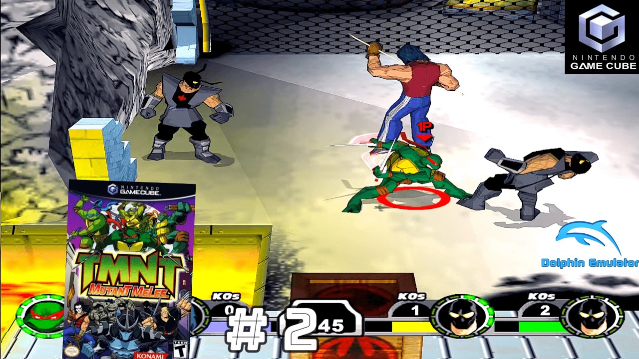 TMNT : Mutant Melee (2005) Nintendo GameCube Gameplay #2 in HD (Dolphin)