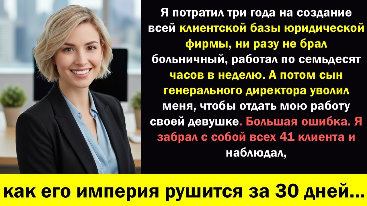 Меня уволил сын генерального директора, поэтому я забрал с собой всех 41 клиента.