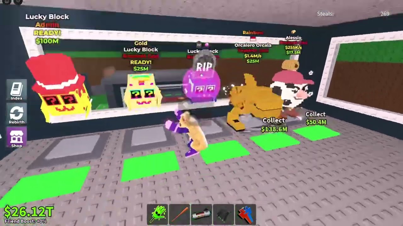 Opening a full 3 story base of lucky blocks😱😱