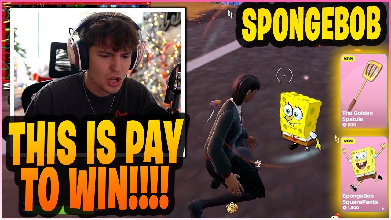 CLIX Uses NEW Golden Spatula PICKAXE & REACTS To SPONGEBOB In FORTNITE!