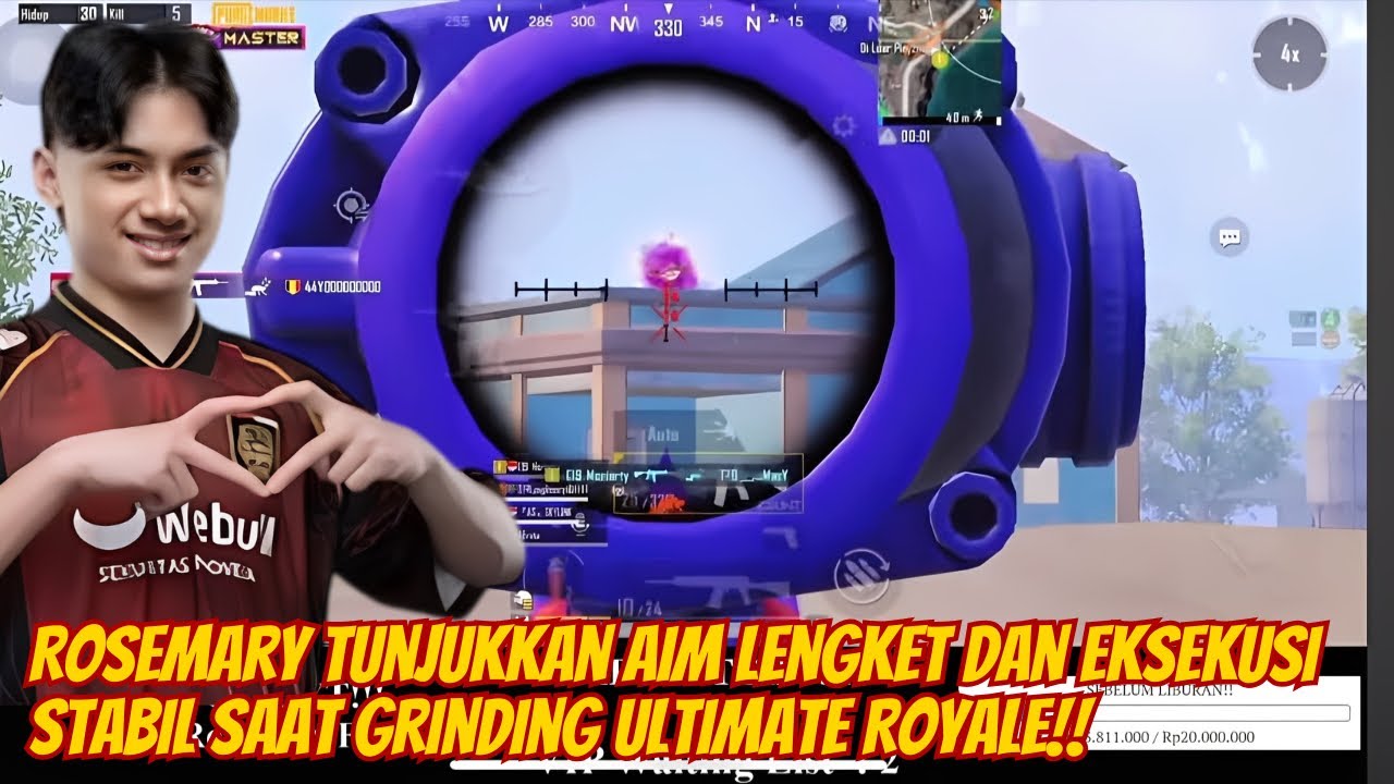 Gameplay UR Rosemary dengan Akurasi Tinggi dan Eksekusi Tenang 🥶😱 #pubgmobile 