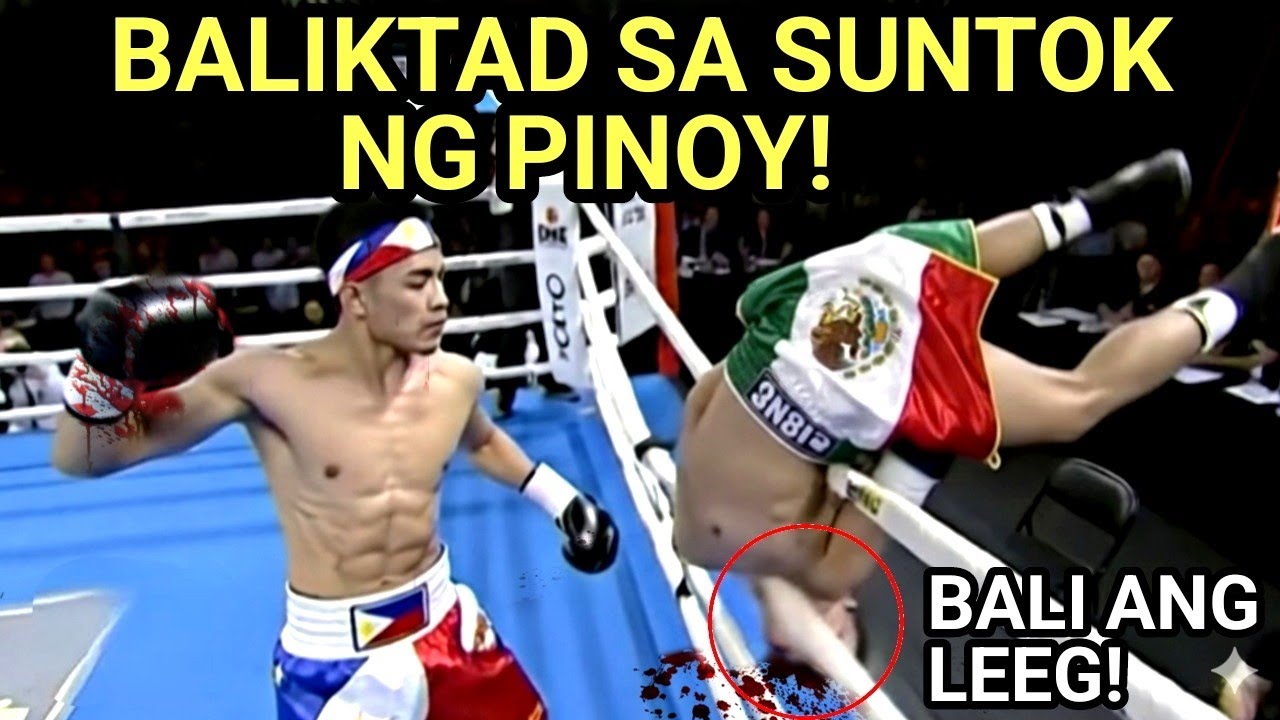 PINOY SOBRANG LAKAS❗LITERAL NA BALIKTAD SA SUNTOK ANG HAMBOG NA MEXICANO❗LAGLAG SA RING, BASAG MUKA❗
