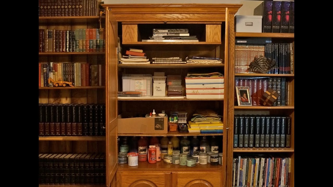 Converting TV Entertainment Unit into Craft Supply Closet