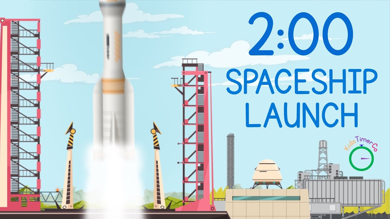 2 Minute Rocket Launch Countdown! 🏗️ Full Rocket Build & Launch Visual Timer
