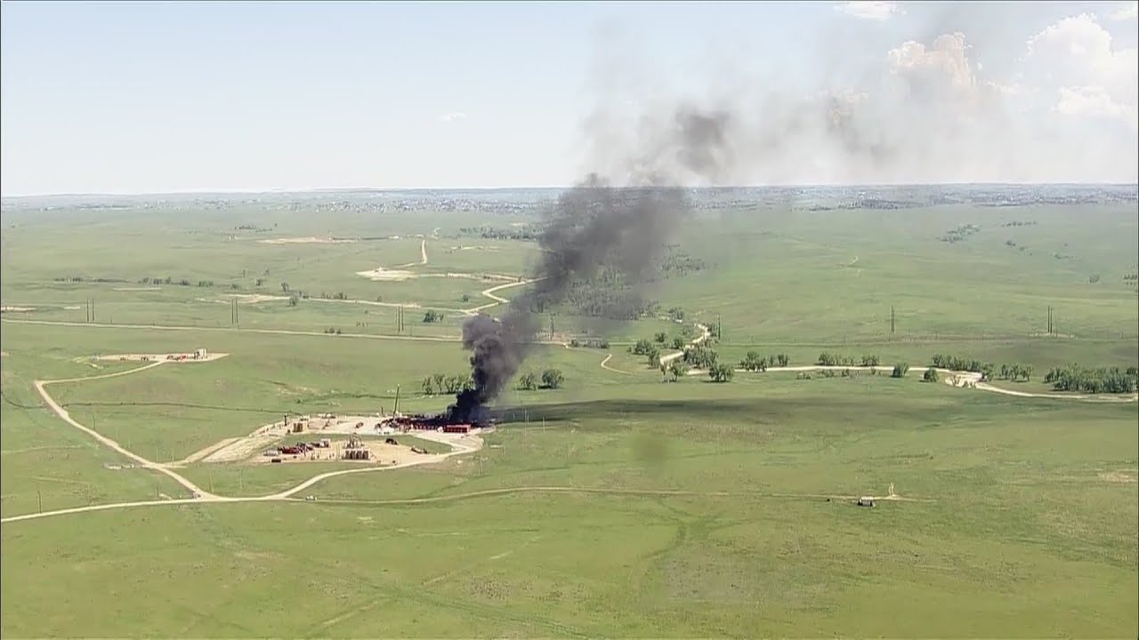 Oil Well Fire In Bennet Sends Up Plume Of Smoke Seen For Miles