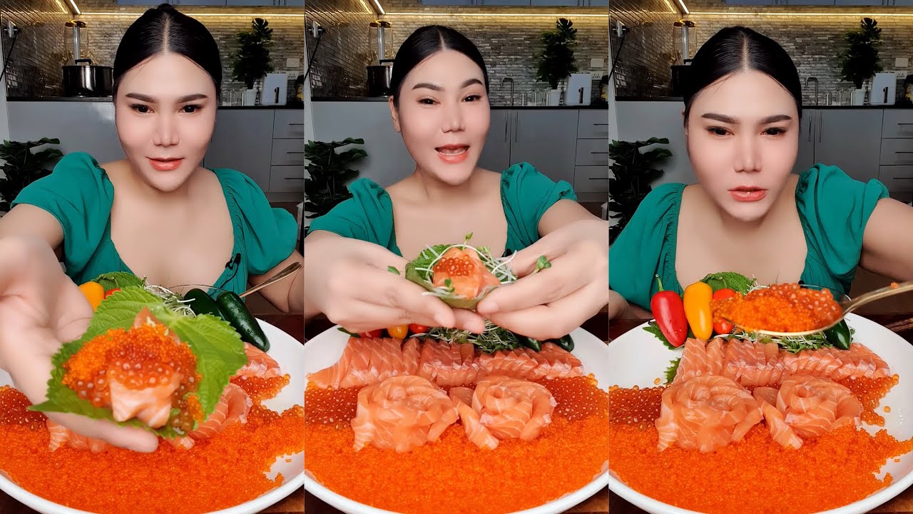 แซลม่อน ไข่ม่อน ไข่กุ้ง | ไอซ์ซี่ กินยั่ว