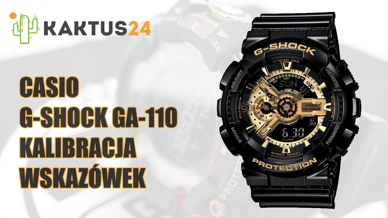 Casio G-Shock GA-110 GA110 kalibracja wskaz&oacute;wek, jak ustawić wskaz&oacute;wki PL