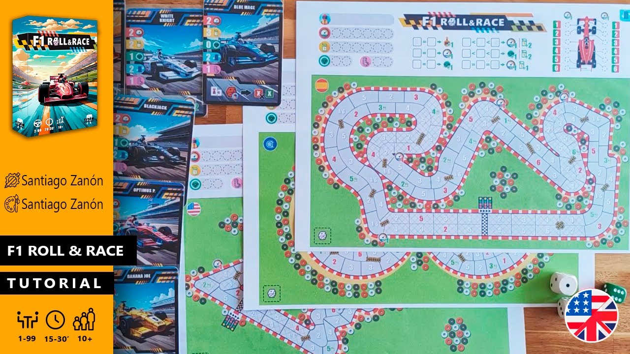 F1 Roll & Race - How to play - In Kickstarter May 24, 2024 (ENGLISH)