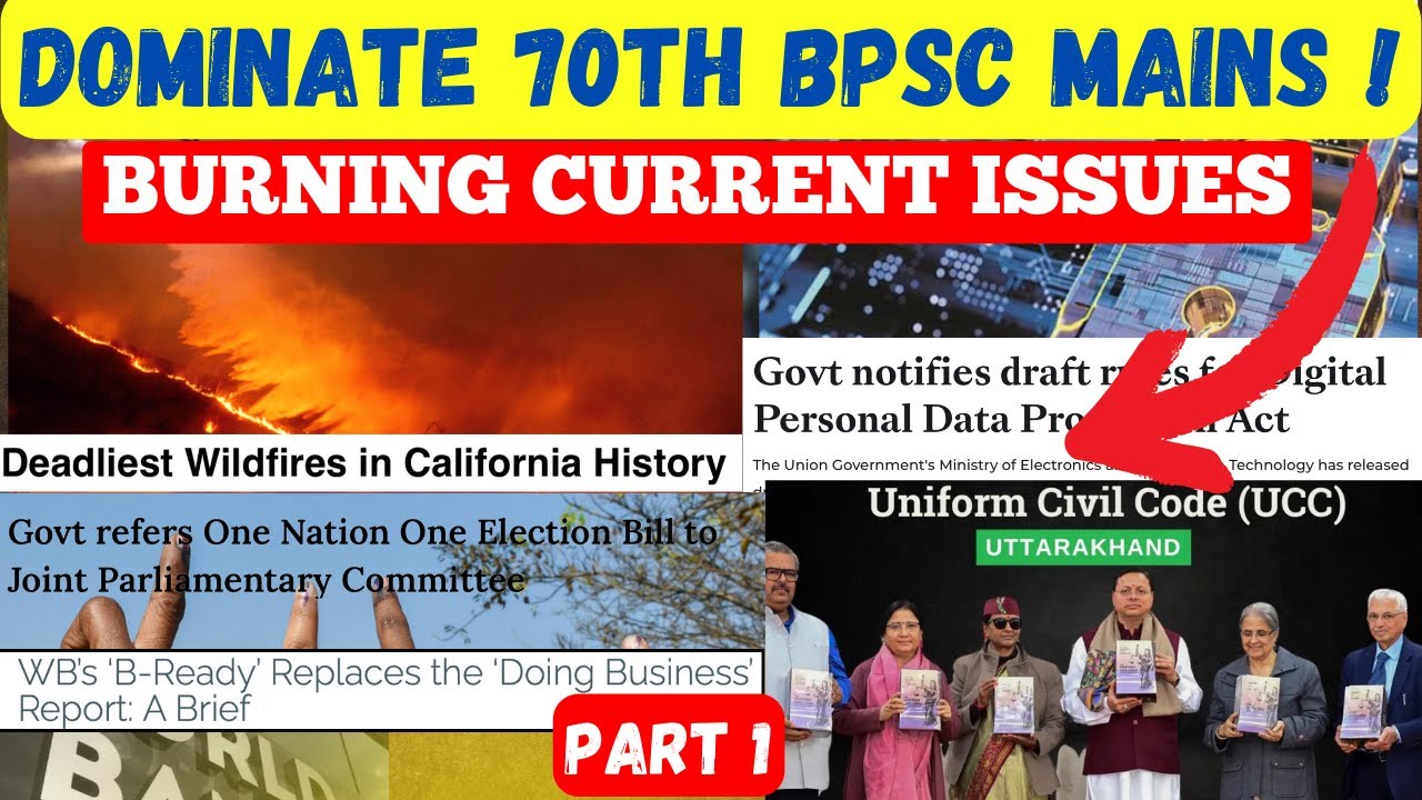 *Must Do* 🚀 Current Affairs Topics for 70th BPSC Mains ! ⚡ Part1  #70thbpscmains