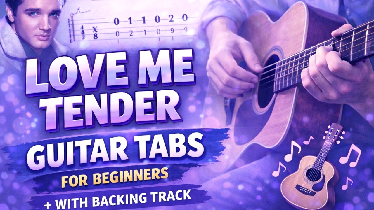 Love Me Tender Guitar Tabs for Beginners | Easy Play Along with Backing Track