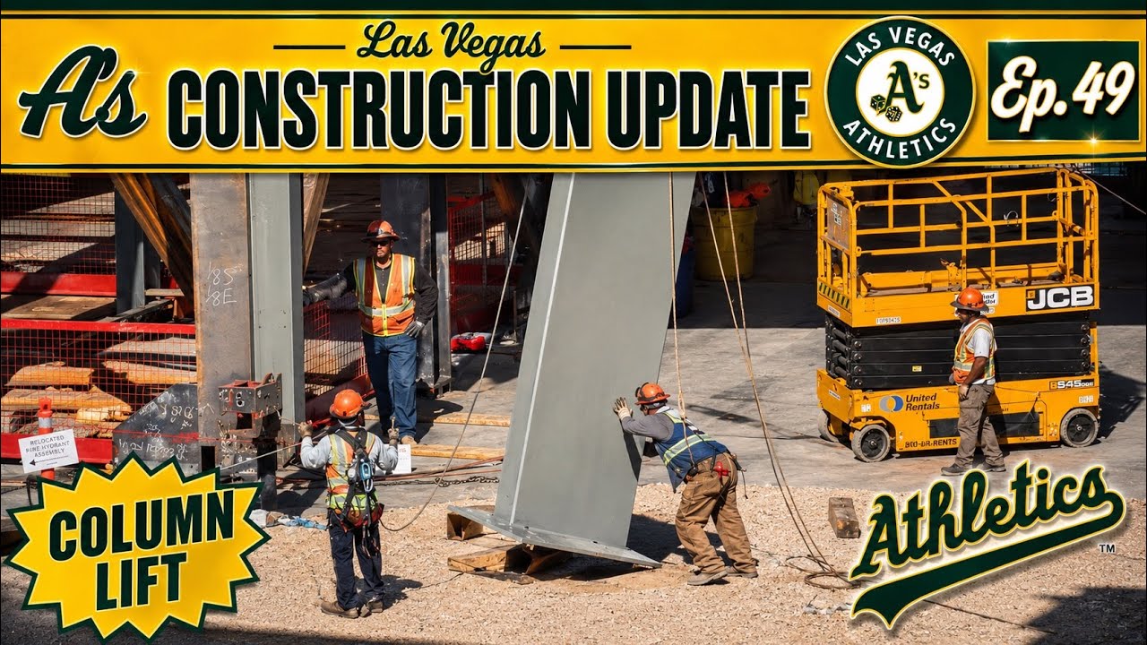 Las Vegas A&rsquo;s Stadium Update : Why Steel Column Lifts Take So Long at the Las Vegas A&rsquo;s Stadium