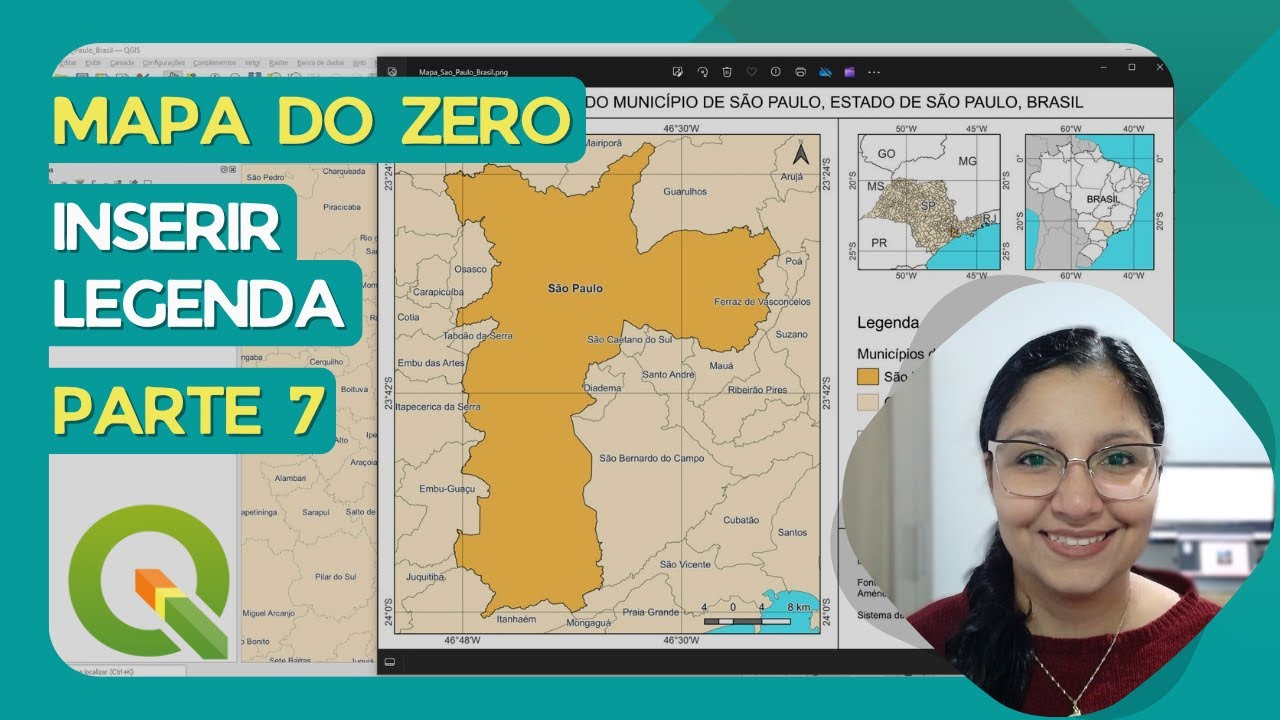 Inserir legenda no compositor de impressão do QGIS - Mapa do zero no QGIS (2024) - 07