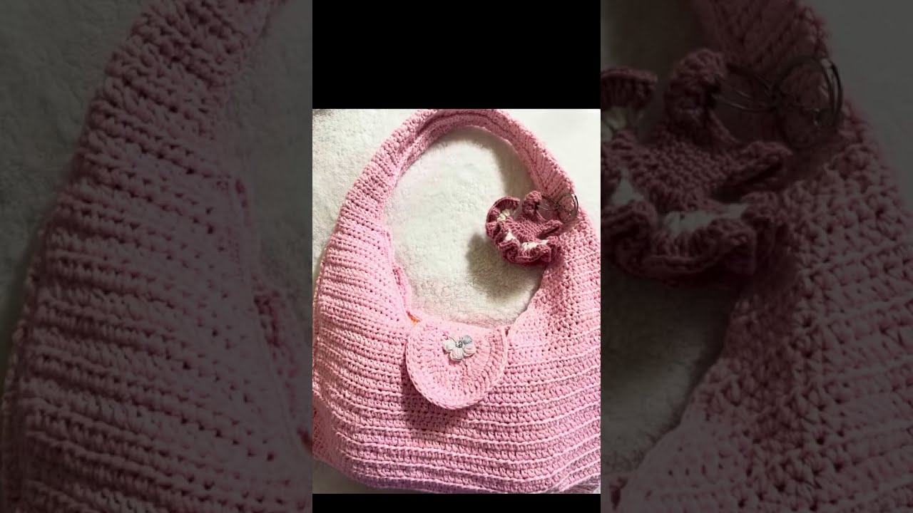بالكروشيه شنطه عمليه وخطوتها سهله وسريعه