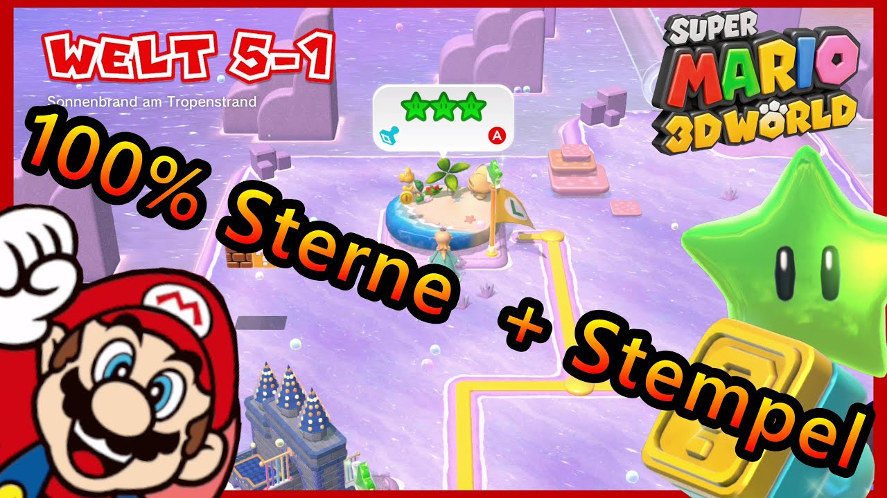 [Welt 5-1] Alle Sterne und Stempel | Super Mario 3D World