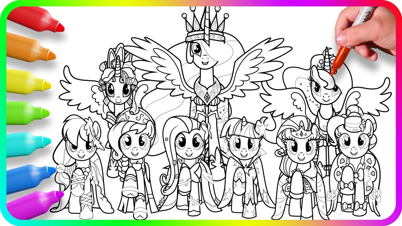 Coloring Pages MY LITTLE PONY - Mane 6 | How to color My Little Pony. Easy Drawing Tutorial Art. MLP