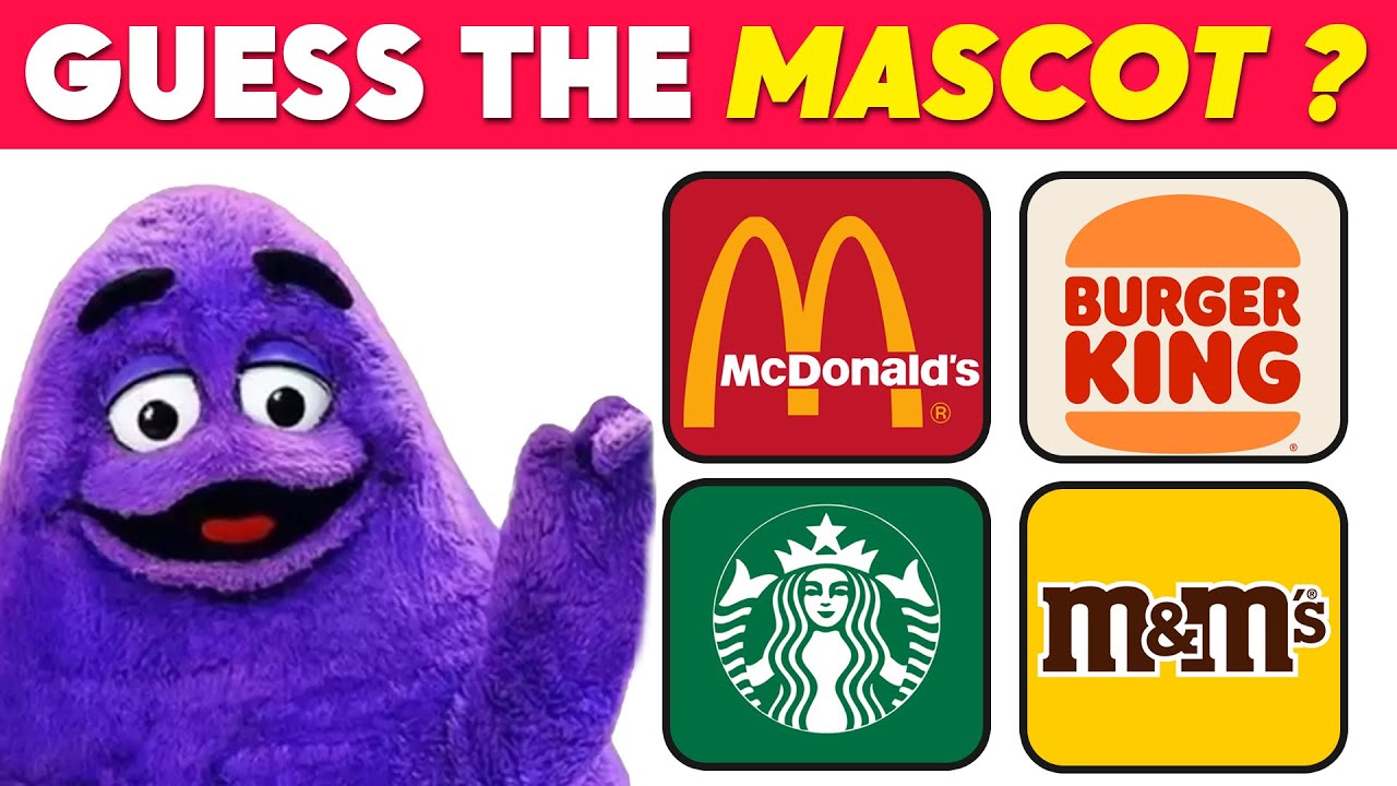 Can You Guess the Brand by their Mascot? Grimace Shake, Mickey mouse, Mario,...