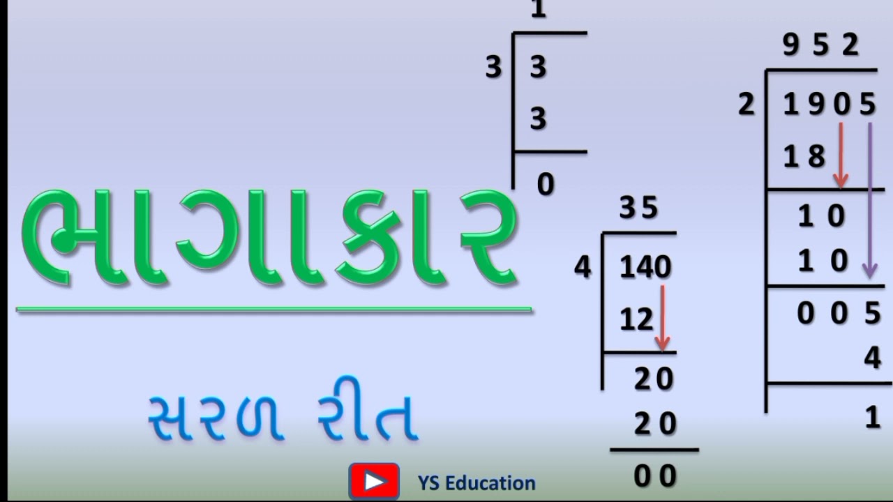 Sada Bhagakar | Bhagakar | In Gujarati | Basic Maths | Bhagakar in gujarati | By YS Education