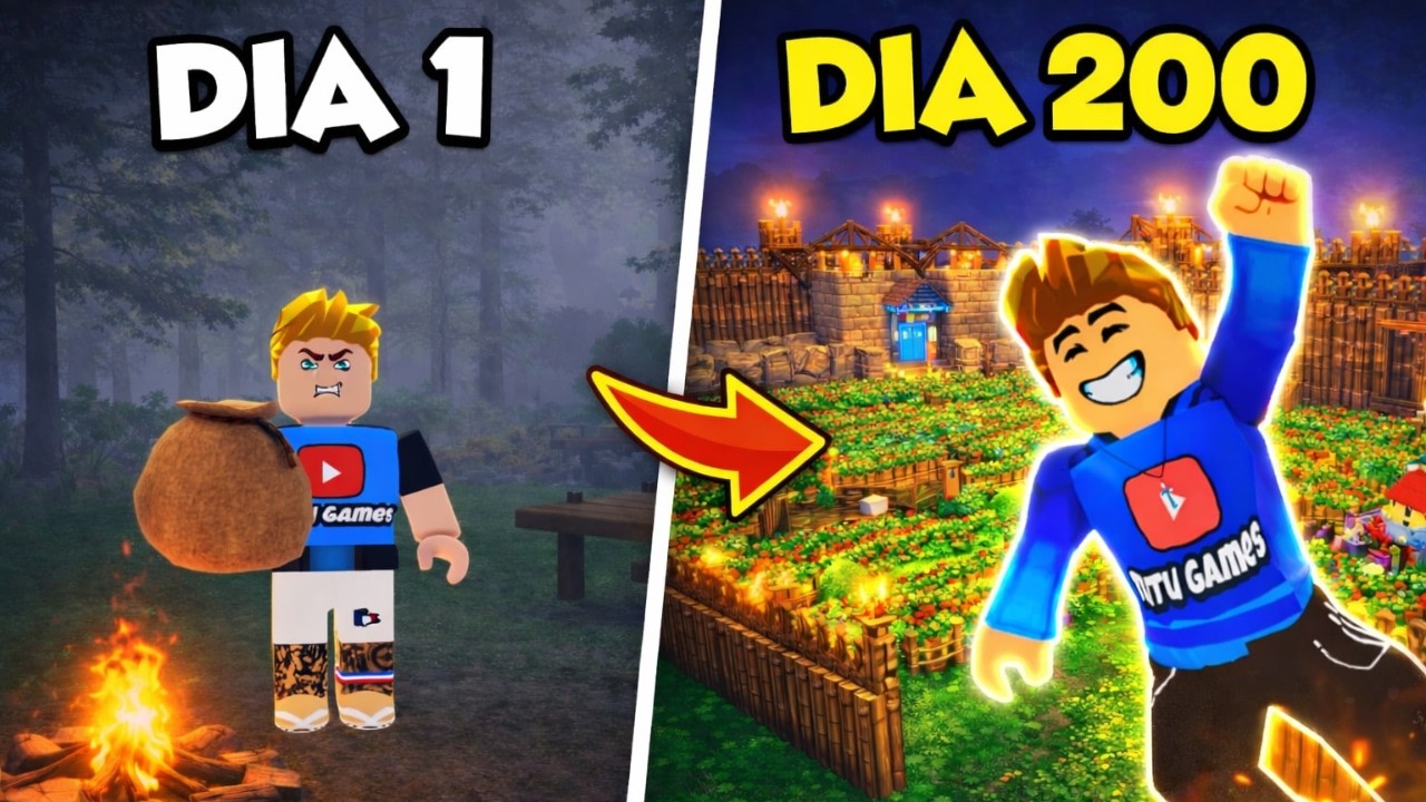 SOBREVIVI 200 DIAS E CONSTRUÍ A MELHOR BASE NO 99 NOITES 😱