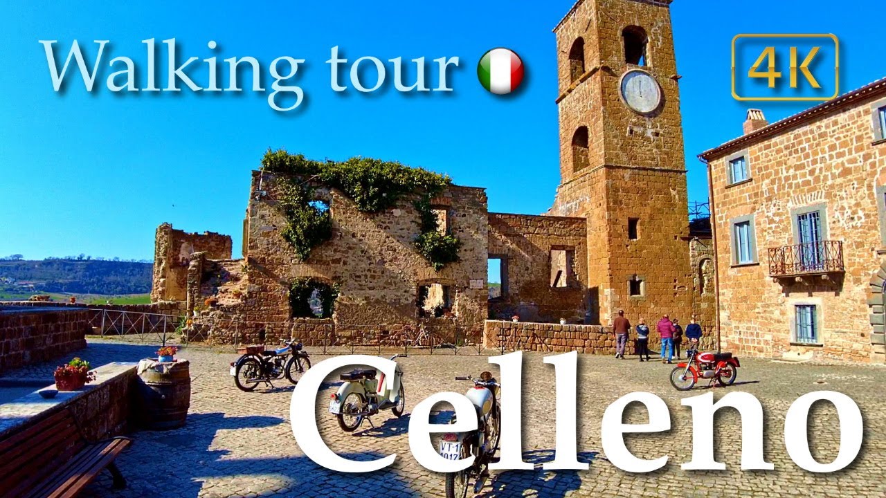 Celleno (Lazio), Italy【Walking Tour】History in Subtitles - 4K