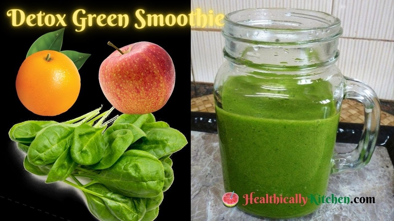 5-Minute Drink Recipe with Spinach, Orange, & Apple | Healthy Detox Green Smoothie Recipe