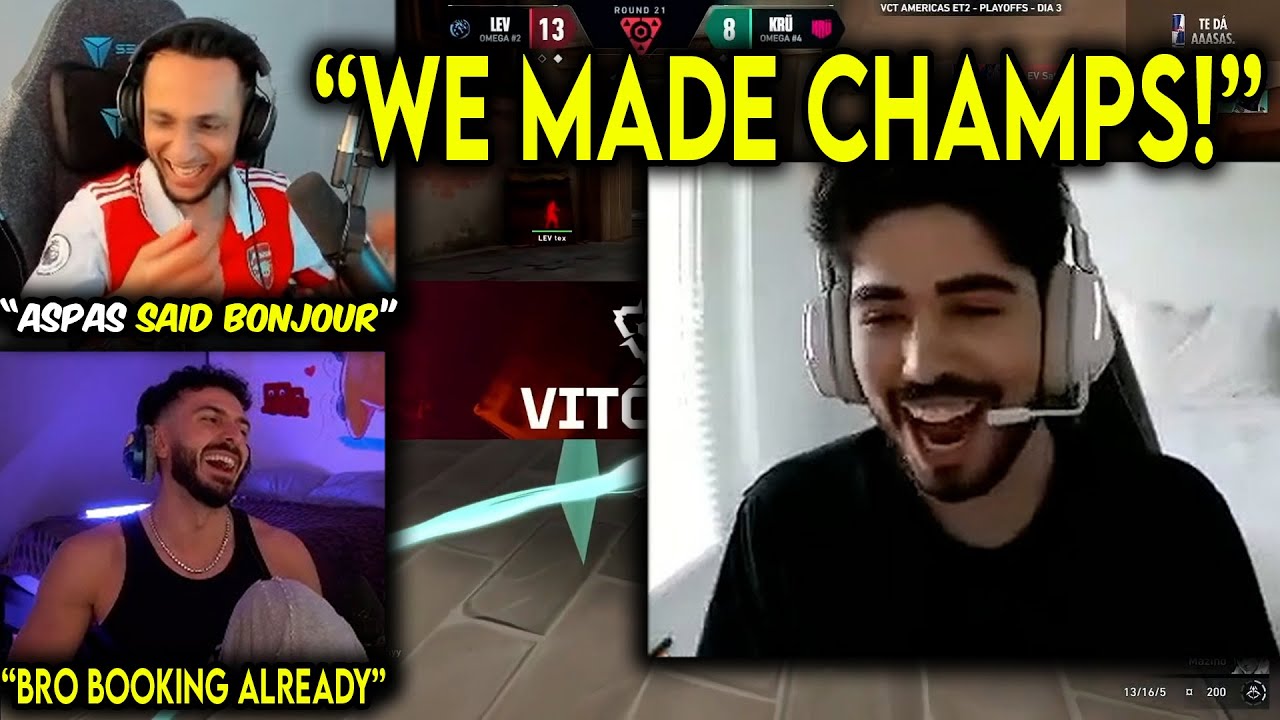 FNS & Tarik Watching Aspas FUNNY Reactions To The Final Rounds As MIBR Qualify For Champions 😂