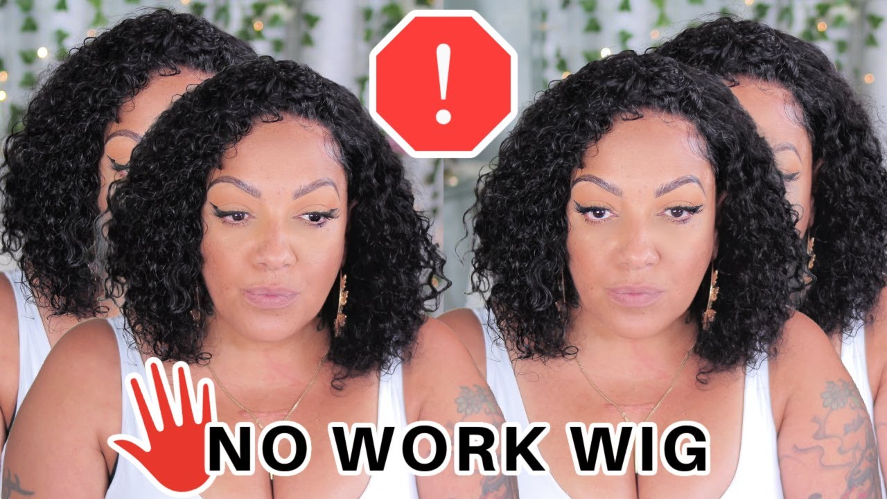 NO HASSLE NO WORK BEGINNER READY TO WEAR NATURAL CURLY BOB WITH BANGS THROW ON & GO MyFirstWig