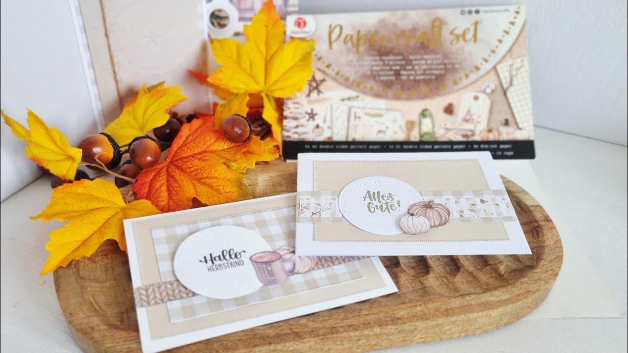 10 Karten ein Paper Craft Set von #Action, schnelle Karten basteln , BONUS, Gutscheintasche
