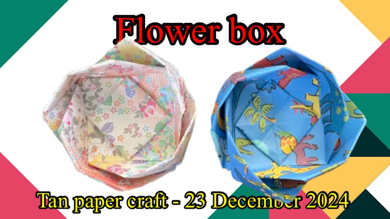 Tutorial ke 125 - Origami small flower box paper craft