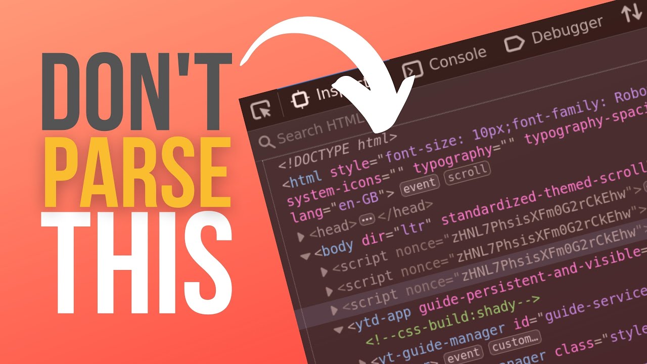 Я не трачу время на парсинг HTML (поэтому я делаю ЭТО)