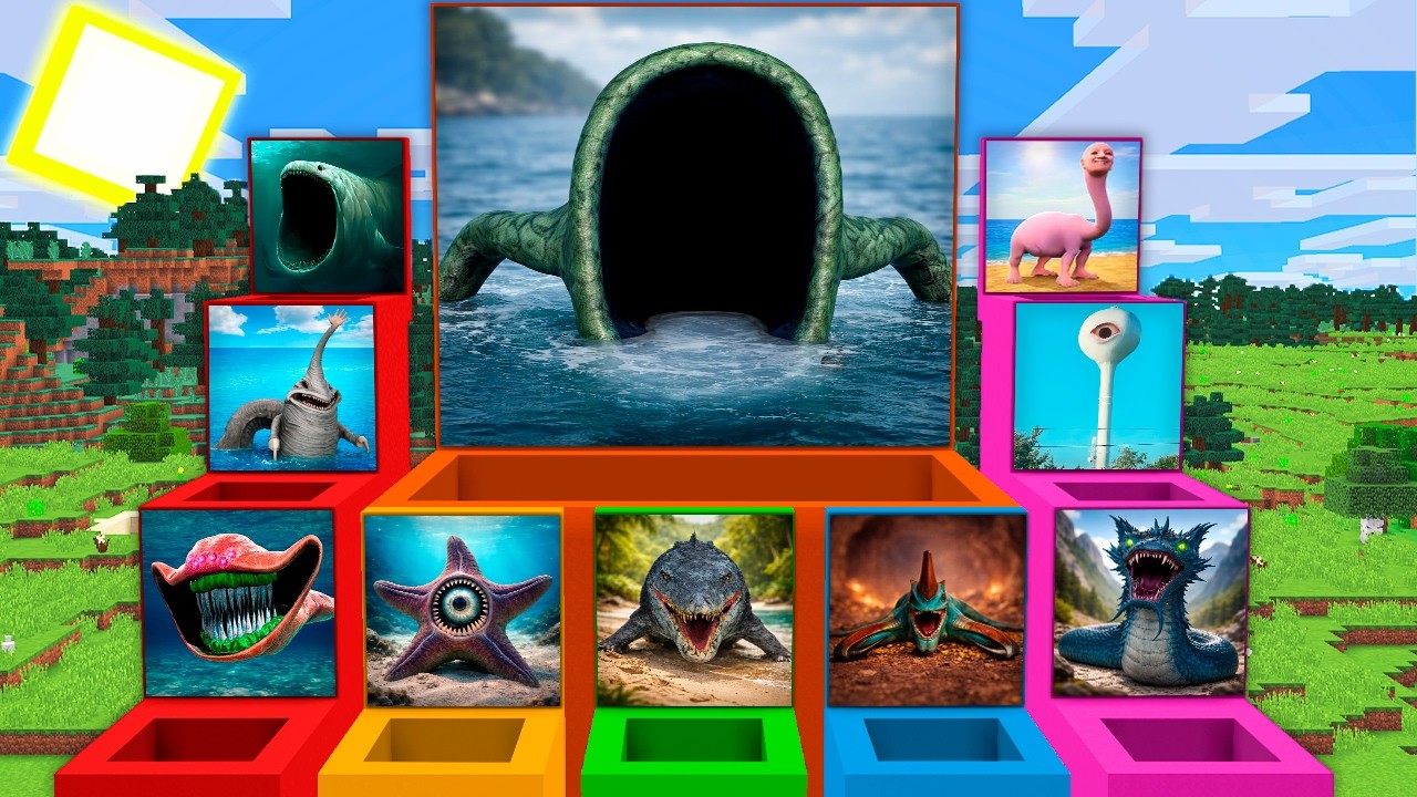 ¿QUÉ HAY EN LOS POZOS DEL MONSTRUO MARINO | SEA EATER | HUMAN HEAD SEA MONSTER | BLOOP en Minecraft?