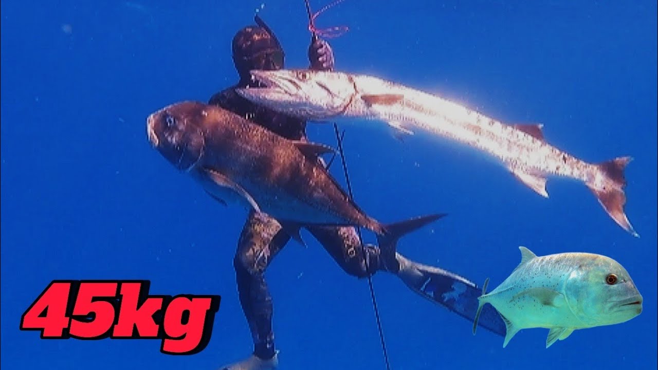 SPEARFISHING PHILIPPINES || GREAT BARRACUDA || GIANT TREVALLY || DOS HERMANAS! 45KG!😱🎯🎯