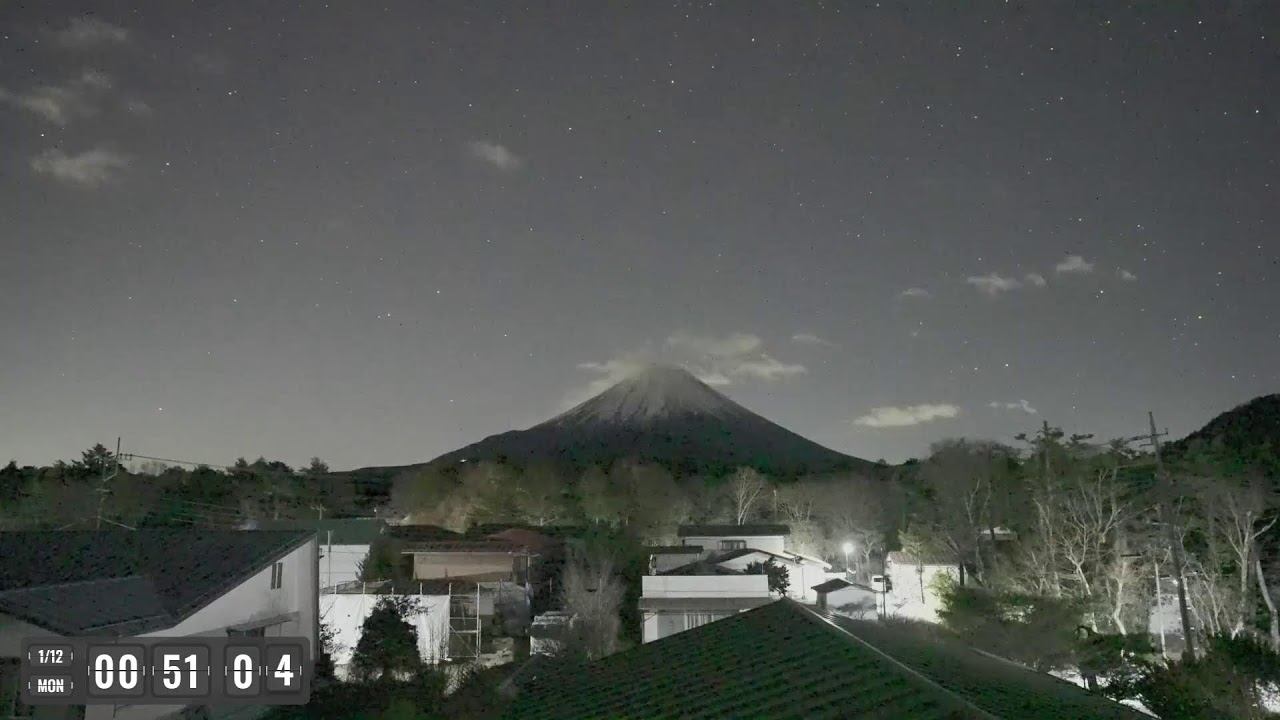 流星の富士山ライブカメラで星空観察！Meteor starry night Mount fuji live camera!