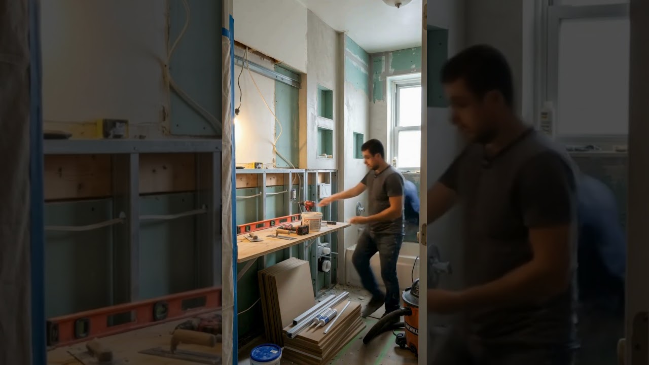 Tiny Bathroom Transformation (Before → During → After) | Space-Saving