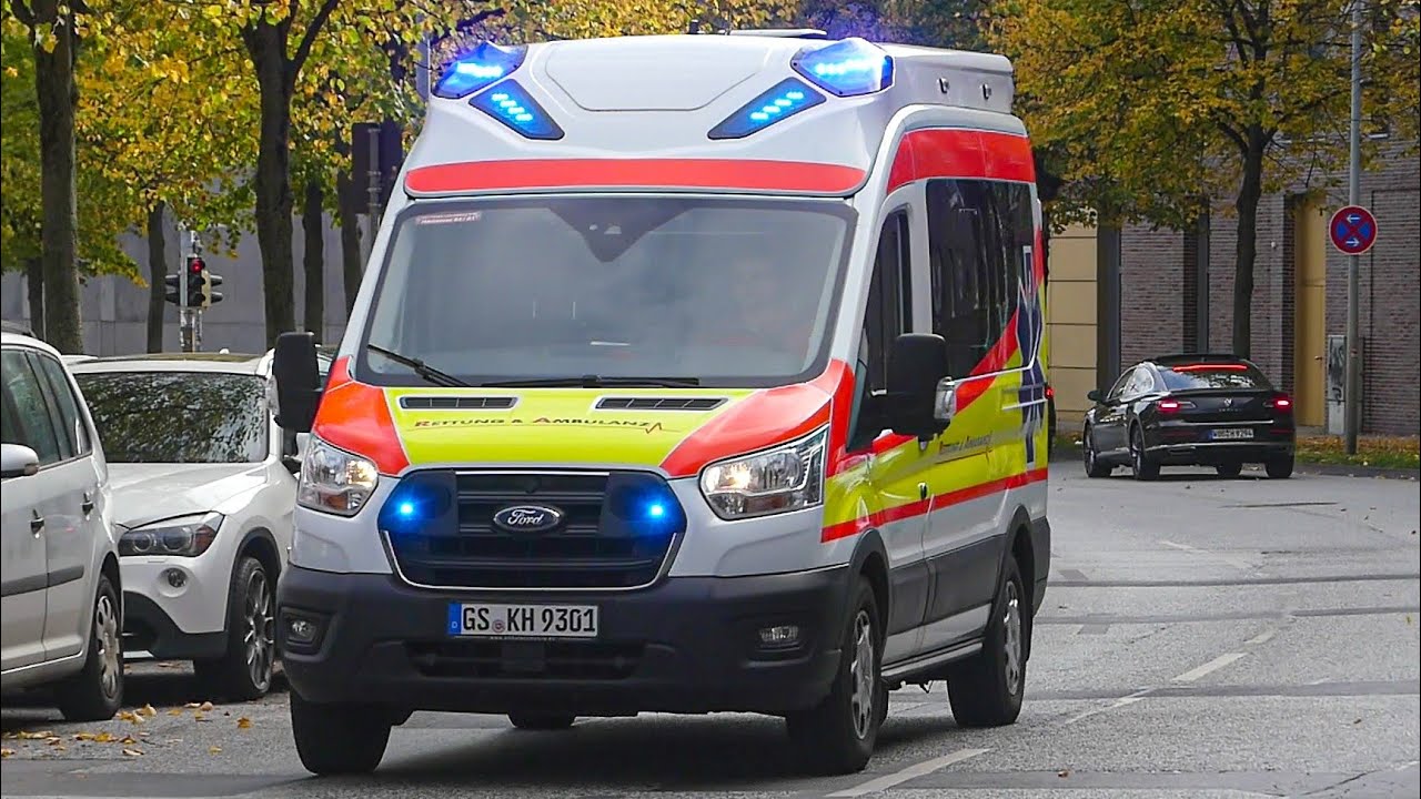 [NKTW/HORNWECHSEL] NKTW von Rettung und Ambulanz Hannover auf Alarmfahrt (Rettung Hannover 93/01)