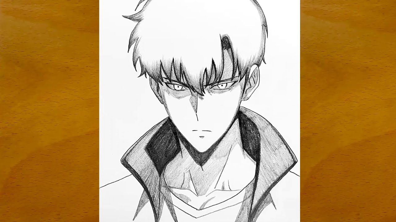 How to Draw Sung Jinwoo Step by Step || Solo Leveling Sketch || Easy Anime Drawing