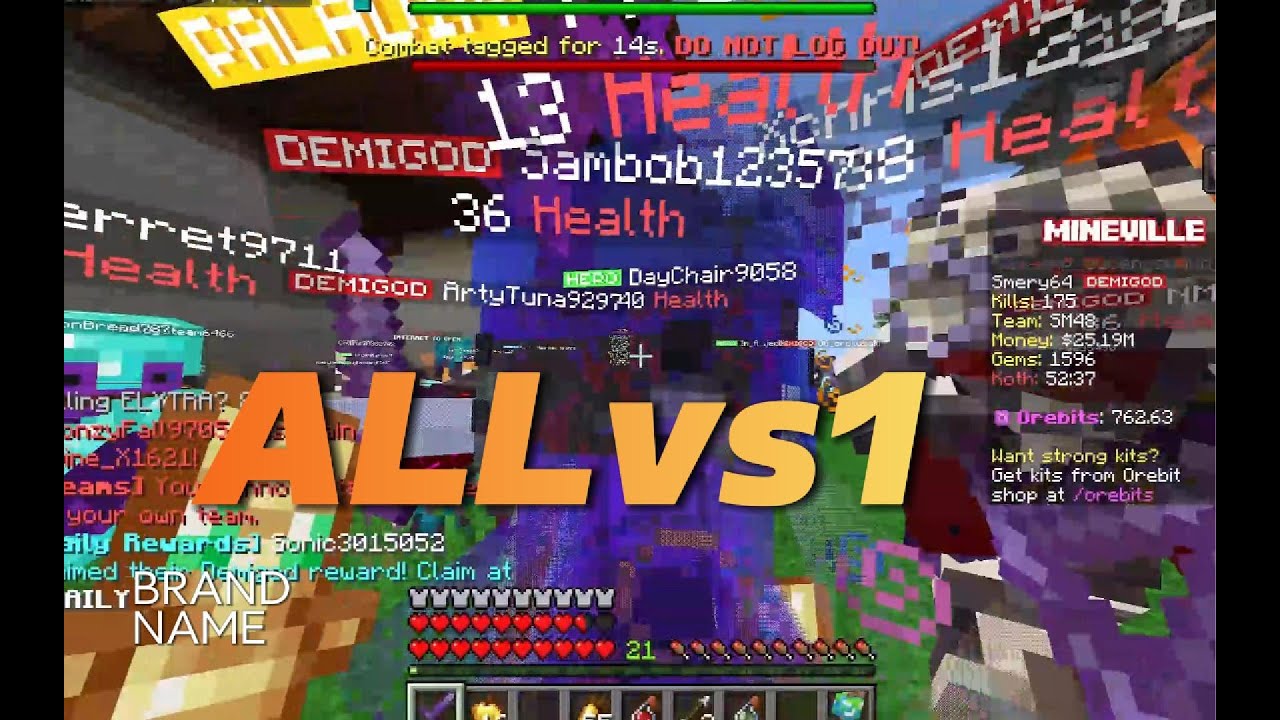 All Vs @Francomattoo. Mineville Lifesteal SMP. PVP zone. Orebit armor 🤣🤣🤣