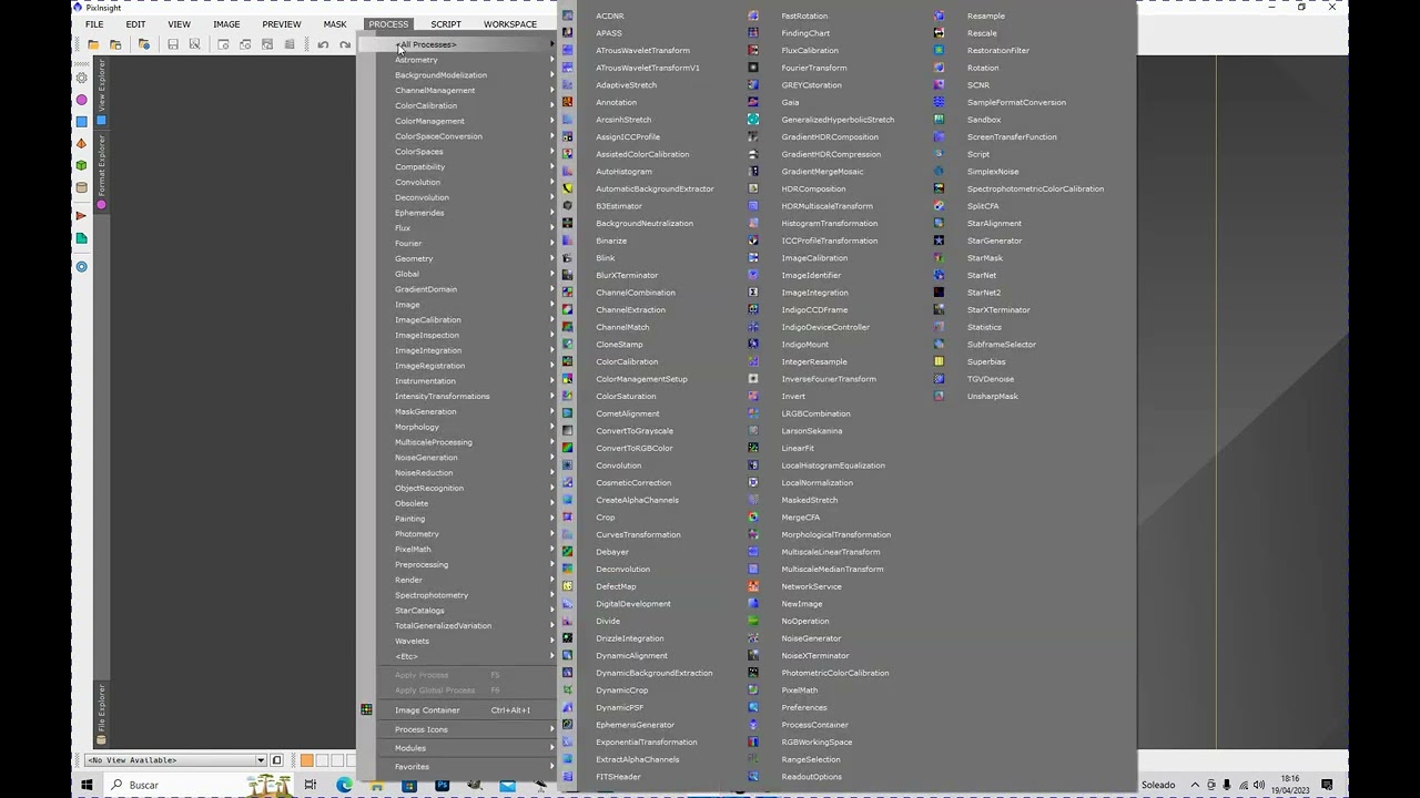 Instalación de scripts y modulos en pixinsight