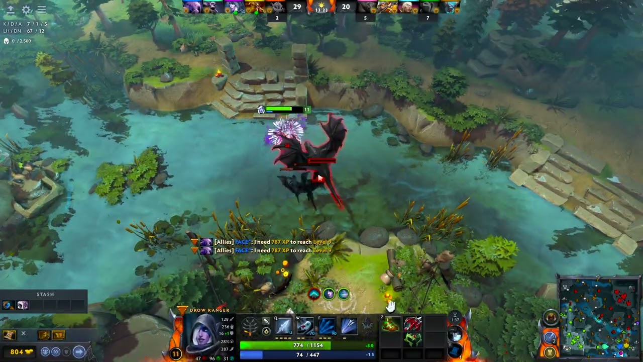 Dota 2: 20-Kill Drow MID vs Invoker! (Domination Victory!)