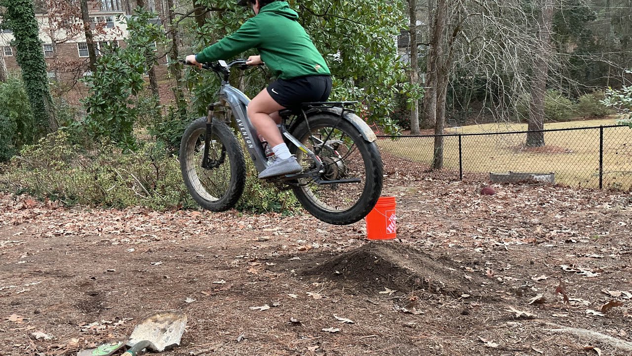 Riding around school and jumping